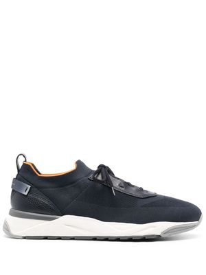 Santoni logo-patch mesh sneakers - Blue