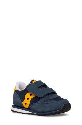 Saucony Jazz Hook & Loop Sneaker in Navy/yellow
