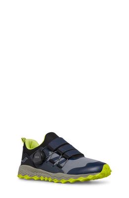 Saucony Kids' Peregrine 12 BOA Water Repellent Trail Sneaker in Navy/Green