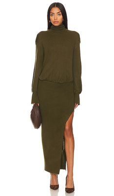 SER.O.YA Diana Dress in Olive
