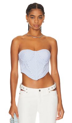 SER.O.YA Melanie Corset Top in Blue