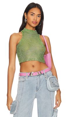 SER.O.YA Sundi Halter Top in Green