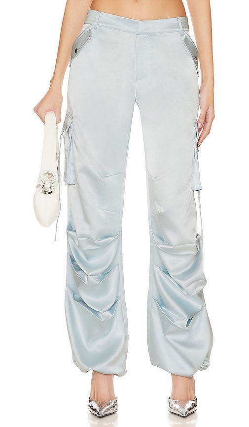 SER.O.YA Lai Satin Cargo Pant in Baby Blue