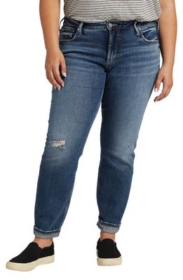 Silver Jeans Co. Ankle Straight Leg Boyfriend Jeans in Indigo