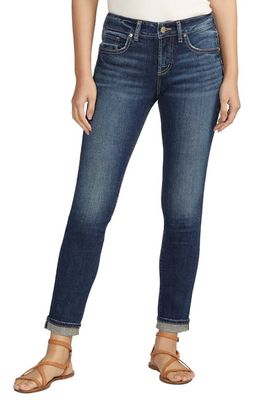 Silver Jeans Co. Girlfriend Mid Rise Slim Jeans in Indigo