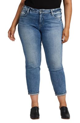 Silver Jeans Co. Mid Rise Crop Boyfriend Jeans in Indigo