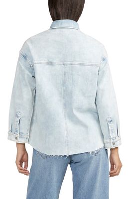 Silver Jeans Co. Raw Hem Denim Shacket in Indigo