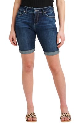 Silver Jeans Co. Suki Mid Rise Bermuda Shorts in Indigo