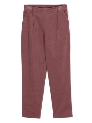 Simonetta corduroy-finish straight-leg trousers - Pink