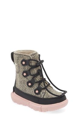 SOREL Kids' Explorer Waterproof Boot in Chalk/Black