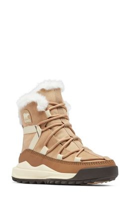 SOREL Ona Rmx Glacy Faux Fur Waterproof Bootie in Canoe/Sea Salt