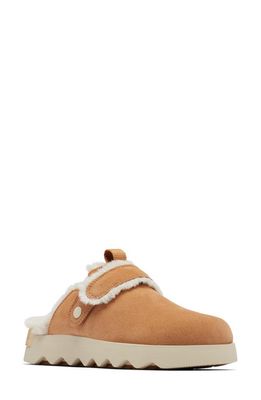 SOREL Viibe Faux Fur Clog in Tawny Buff/Natural