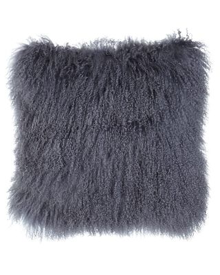 Steel Gray Tibetan Lamb Pillow