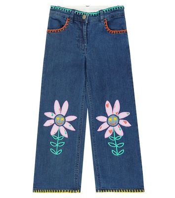 Stella McCartney Kids Embroidered wide-leg jeans