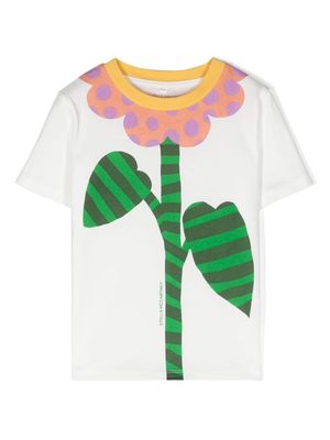 Stella McCartney Kids Flower-print cotton T-shirt - White