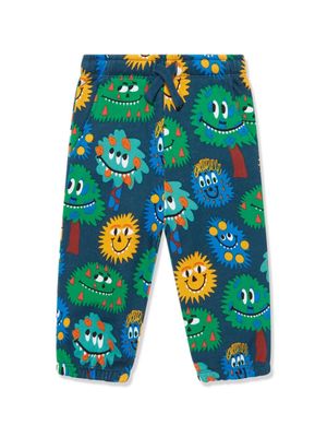 Stella McCartney Kids Monster-print cotton leggings - Blue