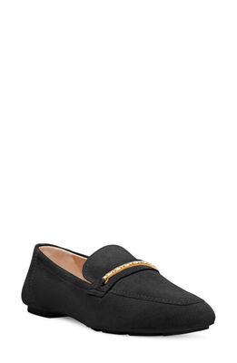 Stuart Weitzman Crystal Deco Jet Loafer in Black