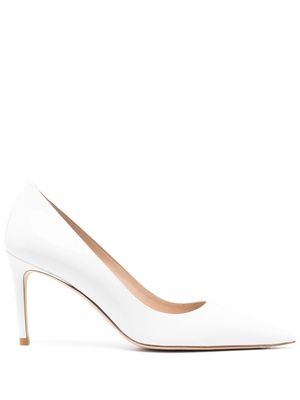 Stuart Weitzman Stuart 80mm leather pumps - White