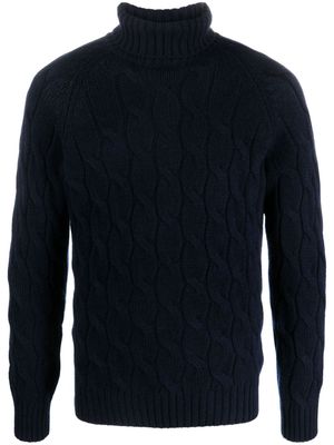 Tagliatore cable-knit roll-neck jumper - Blue
