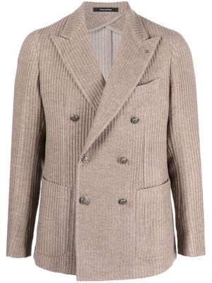 Tagliatore double-breasted corduroy blazer - Neutrals