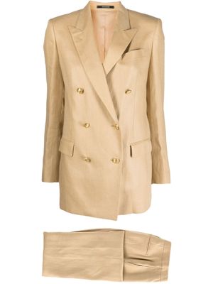 Tagliatore double-breasted linen suit - Neutrals