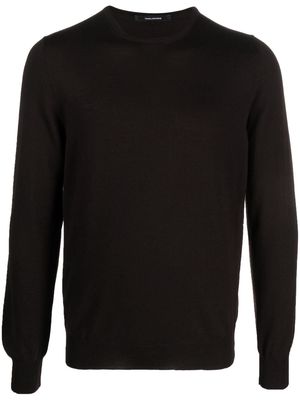 Tagliatore fine-knit wool jumper - Brown