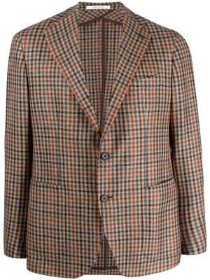 Tagliatore single-breasted check-pattern blazer - Brown