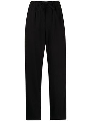 TEKLA drawstring-waist pajama bottoms - Black