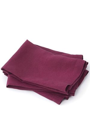 TEKLA logo-patch linen napkin - Red