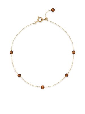 THE ALKEMISTRY 18kt recycled yellow gold and tiger eye chain anklet