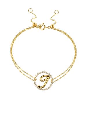 THE ALKEMISTRY 18kt yellow gold Love Letter G pavé diamond bracelet