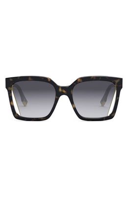 The Fendi Way 55mm Geometric Sunglasses in Dark Havana /Gradient Smoke
