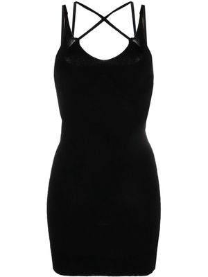 There Was One crossover-strap knitted minidress - Black