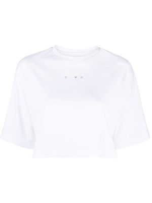 There Was One logo-print cropped T-shirt - White