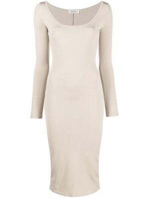 There Was One long-sleeved knitted midi dress - Grey