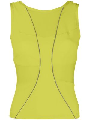 There Was One mesh-inserts tank top - Yellow