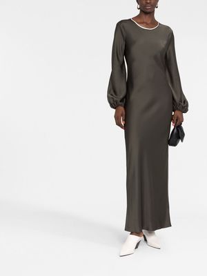 There Was One Pierrot contrast-trim evening dress - Green