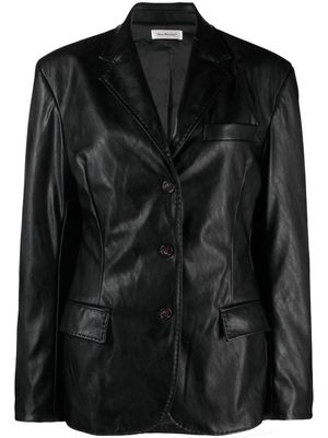 There Was One single-breasted faux-leather blazer - Black