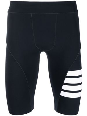 Thom Browne 4-Bar stripe cycling shorts - Blue