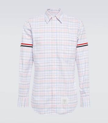 Thom Browne Checked cotton poplin armband shirt