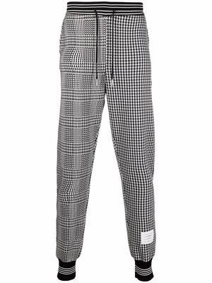 Thom Browne houndstooth print track pants - Black