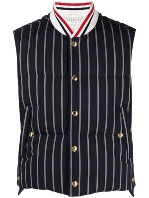 Thom Browne striped down gilet - Blue