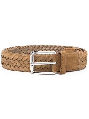 Tod's interwiven-design buckle belt - Brown