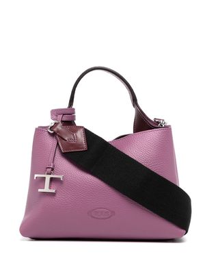Tod's logo-charm detail tote bag - Purple
