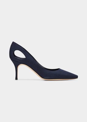 Toplaca Linen Cutout Pumps