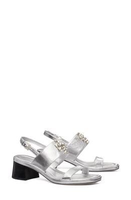 Tory Burch Eleanor Slingback Sandal in Silver