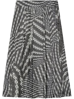 Tory Burch pleated silk midi skirt - Black