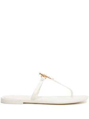 Tory Burch Roxane Jelly logo-plaque slides - White