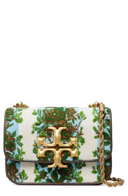 Tory Burch Small Eleanor Flocked Convertible Shoulder Bag in Rayure Fleurie