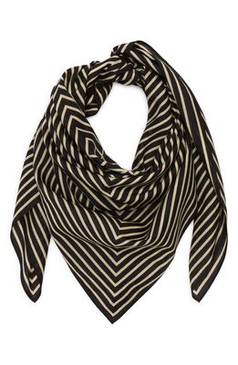 Totême Geometric Monogram Cotton & Silk Scarf in Black
